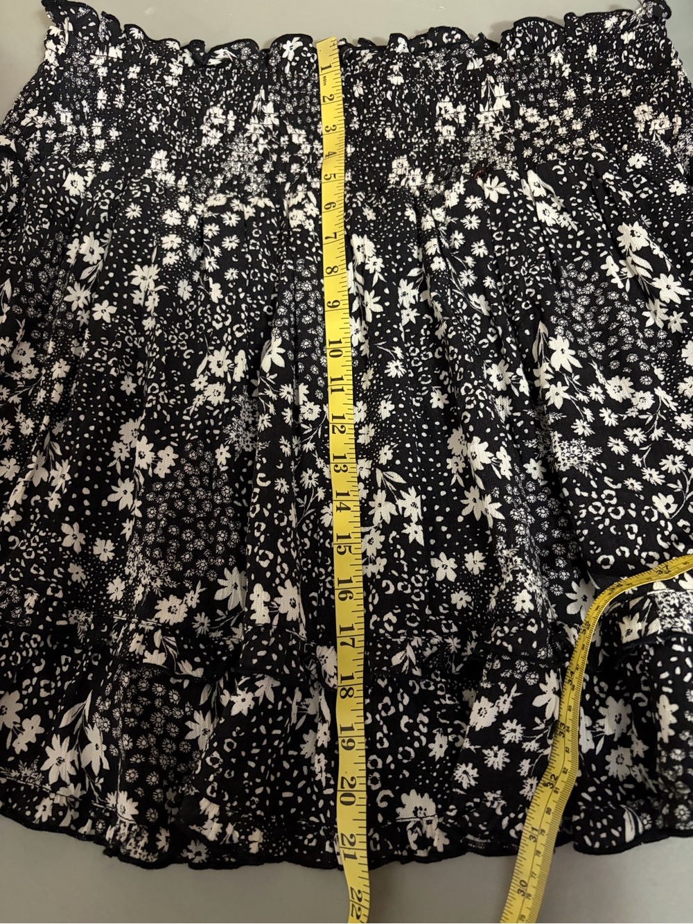 torrid Black Floral Ruffle Mini Skirt - Picture 8 of 8